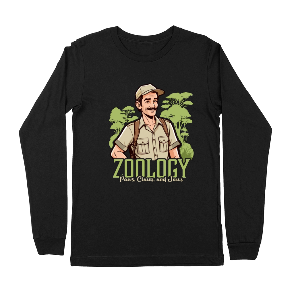 Zoology Paws Claws And Animal Scientist Zoologist Premium Long Sleeve