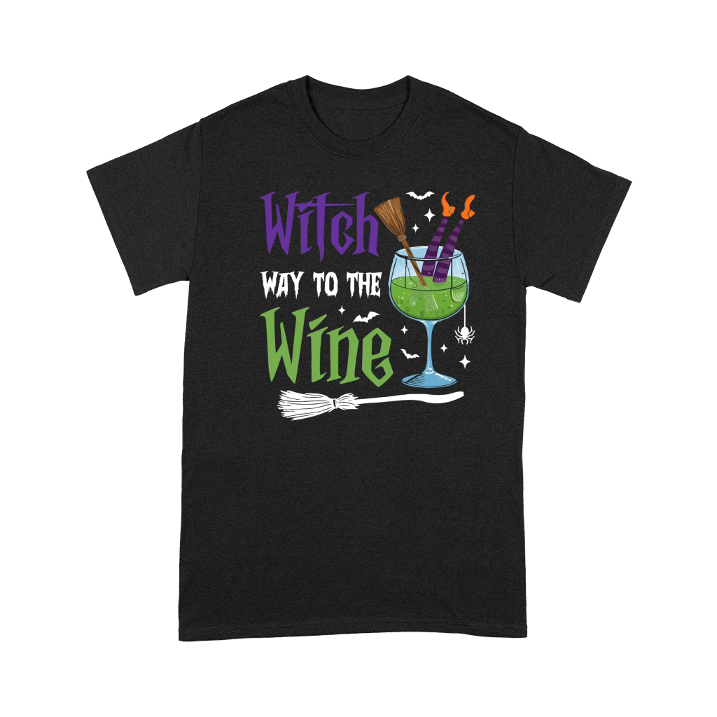260. witch way to the wine happy halloween Premium T-shirt