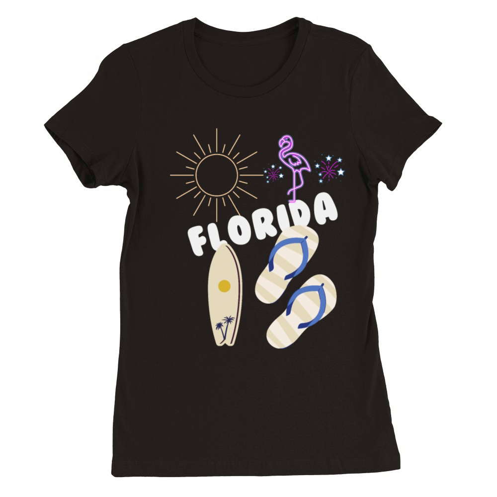 vintage florida retro Premium Womens Crewneck T-shirt