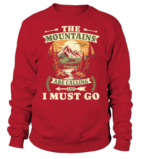The Mountains Are Calling Vintage Hiking Sweatshirt Unisex