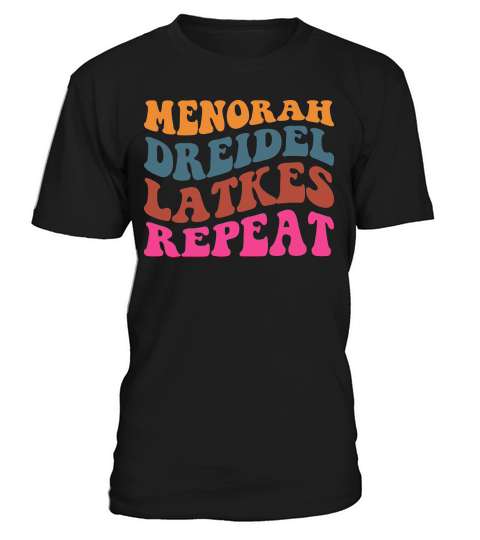 Menorah Dreidel Latkes Repeat T-Shirt Unisex