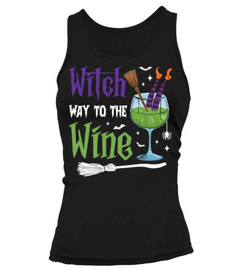 260. witch way to the wine happy halloween Tank top Woman