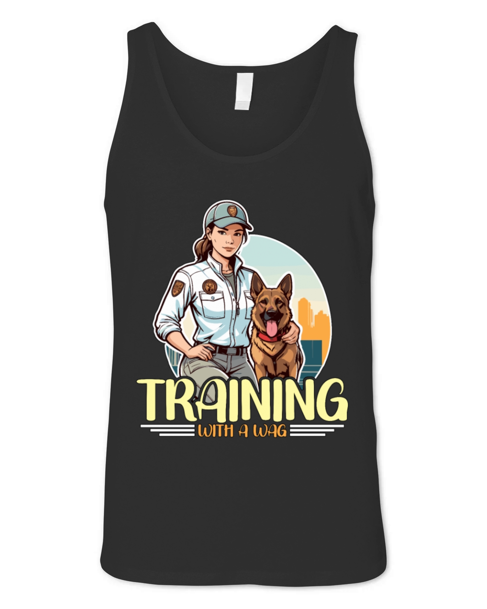 Dog Trainer Training With A Wag Loves Dog Sport Unisex Jersey Tank