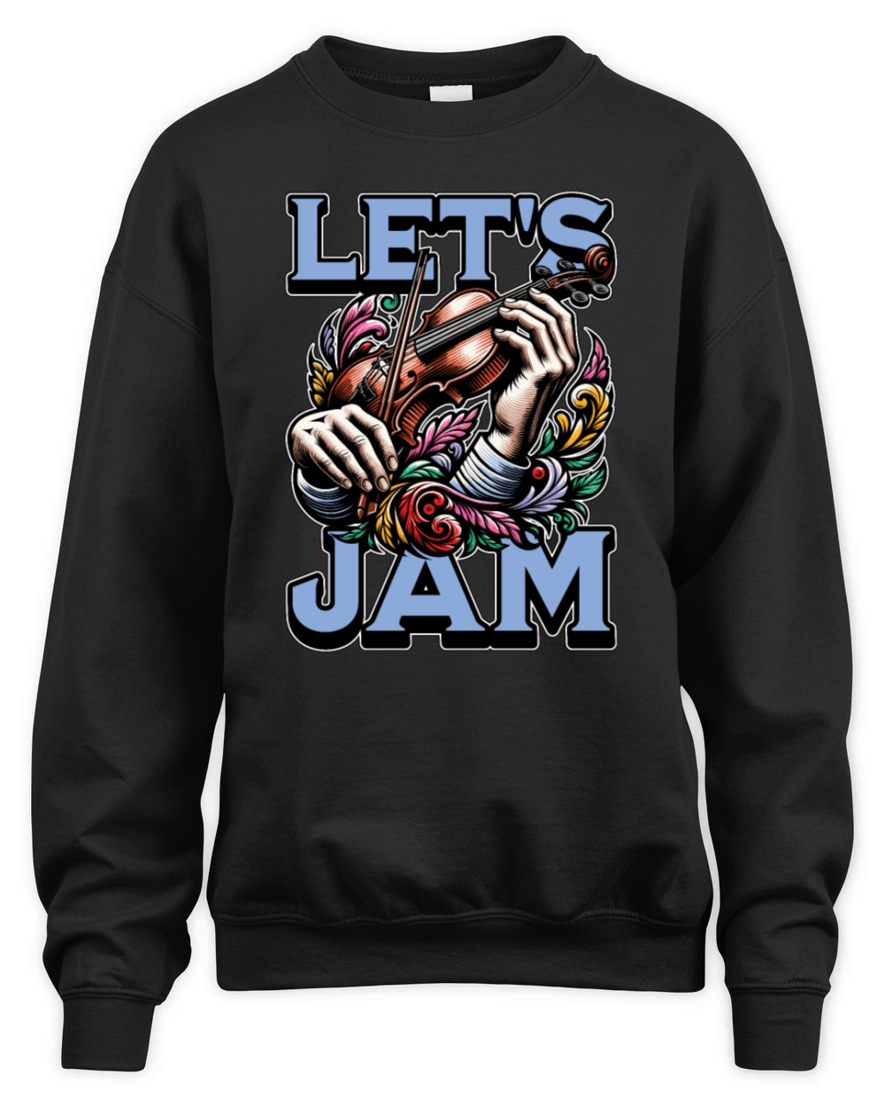 Fiddle Lets Jam String Instrument Fiddle Player Unisex Premium Crewneck Sweatshirt