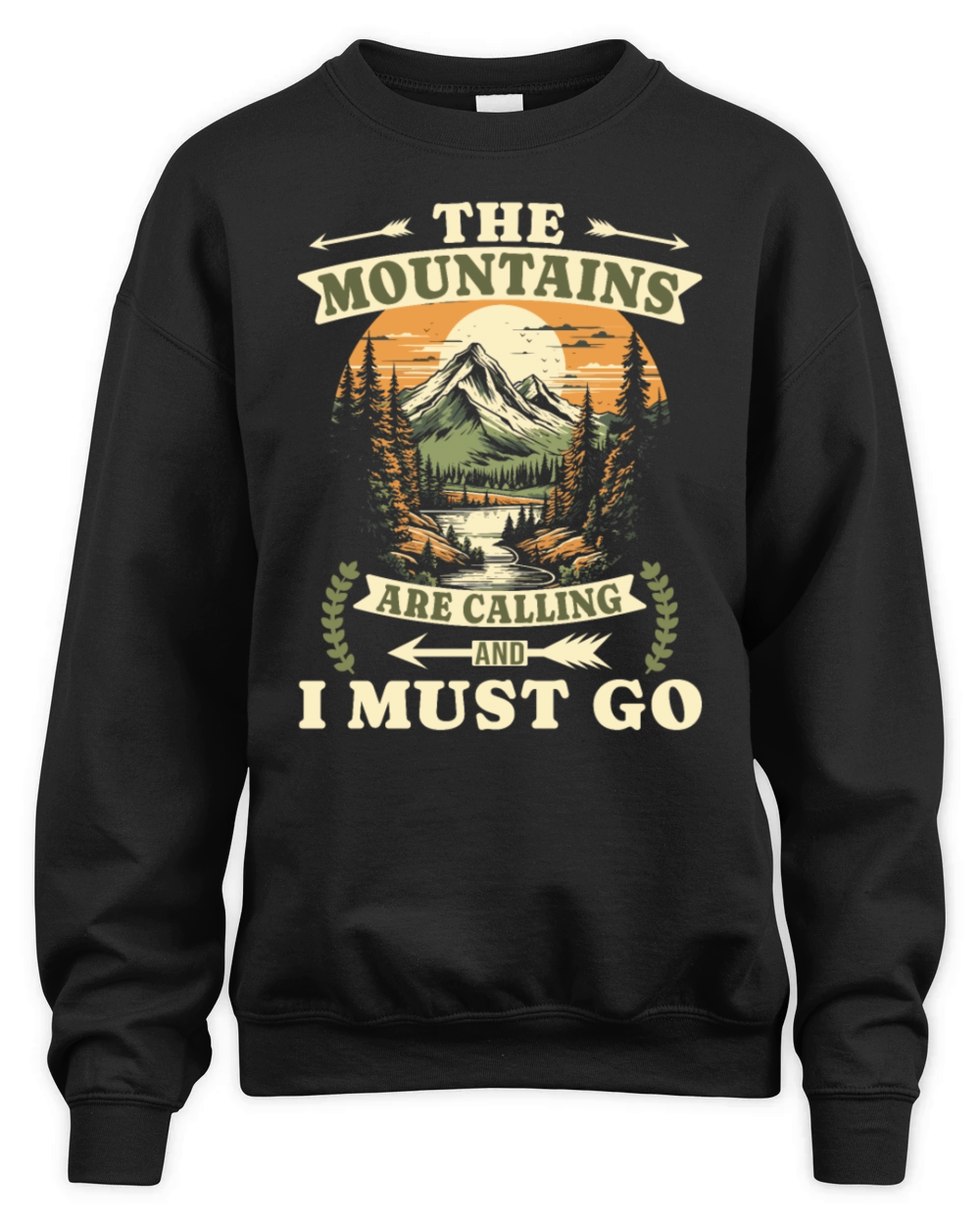 The Mountains Are Calling Vintage Hiking Unisex Premium Crewneck Sweatshirt