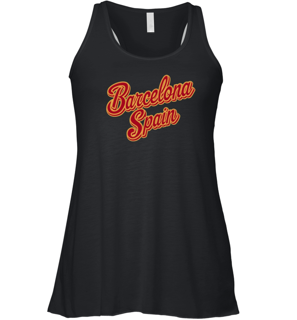 Barcelona Spain Souvenir Retro Vintage Style Women's Flowy Tank Top