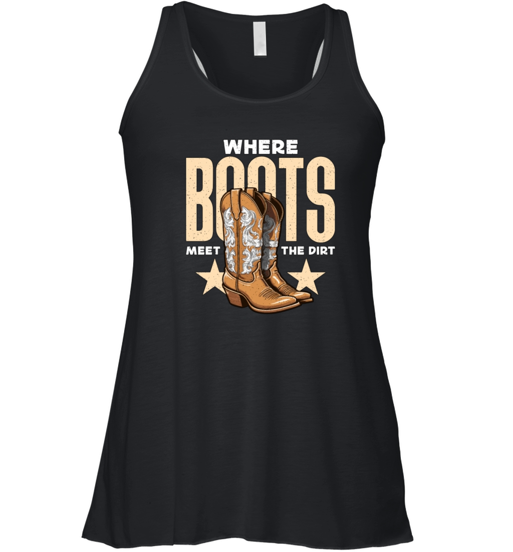 Cowboy Boots And Hats Where Boots Western Fashion Women's Flowy Tank Top