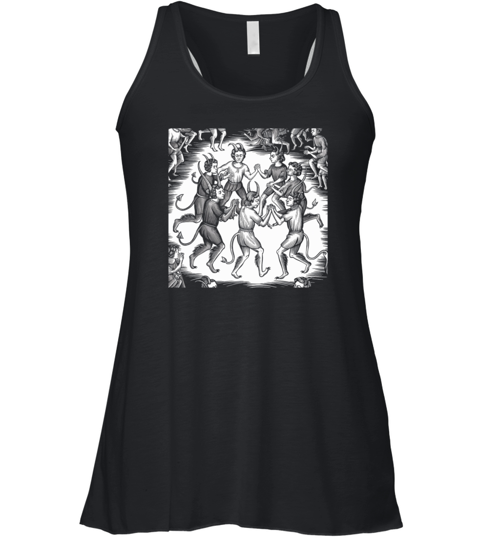 Dance with the Devil Dark and Mysterious Design Women's Flowy Tank Top