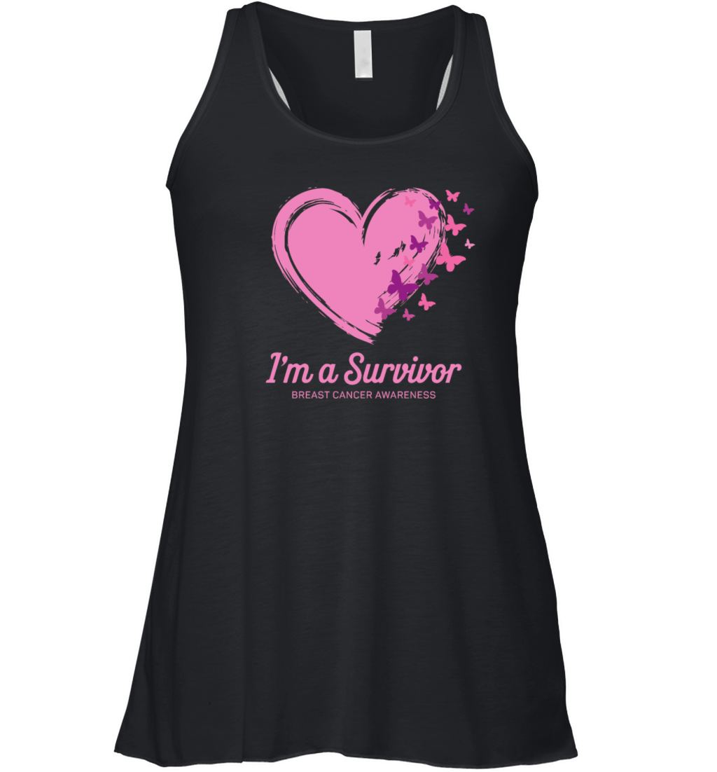 Peace Love Cure Pink Ribbon Family Breast Cancer Women's Flowy Tank Top