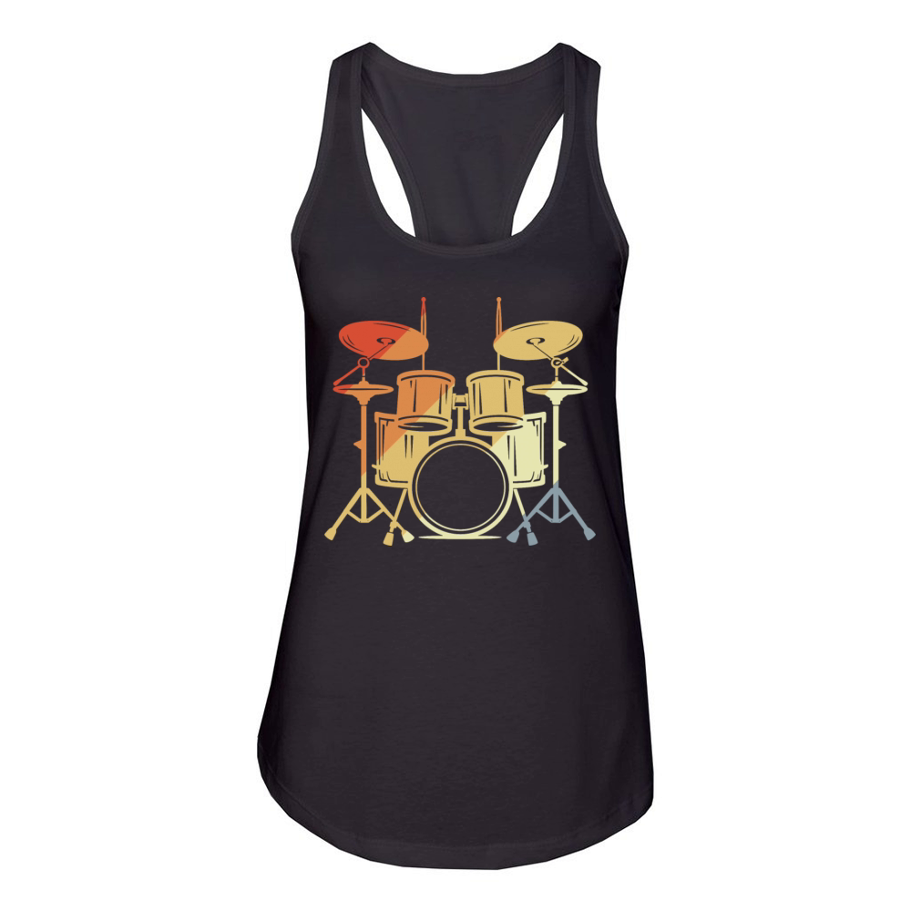 Drum Set Vintage Look Women's Racerback Tank