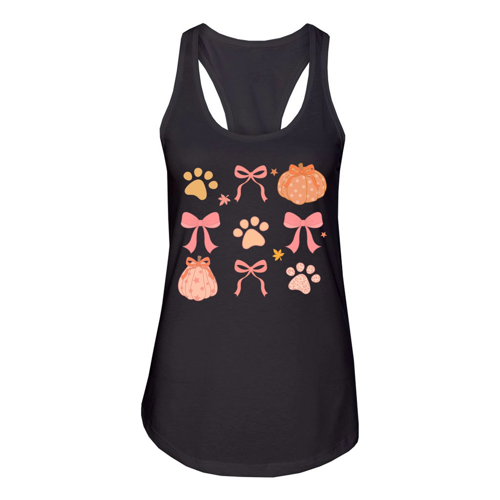 Fall Pumpkin Paw Women's Racerback Tank