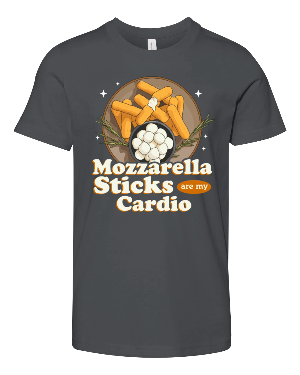 Mozzarella Sticks Are My Cardio Youth Unisex Jersey Tee