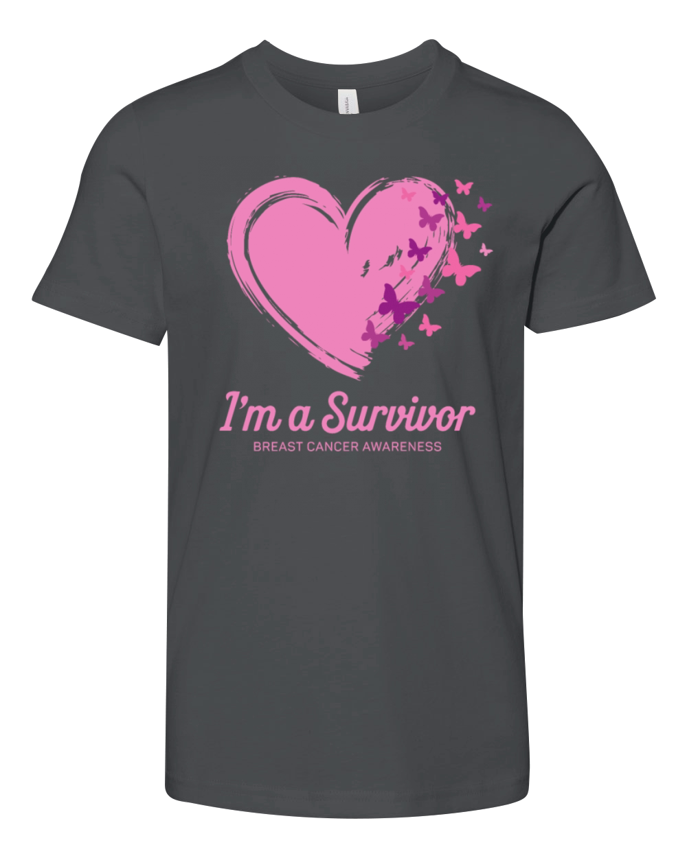 Peace Love Cure Pink Ribbon Family Breast Cancer Youth Unisex Jersey Tee