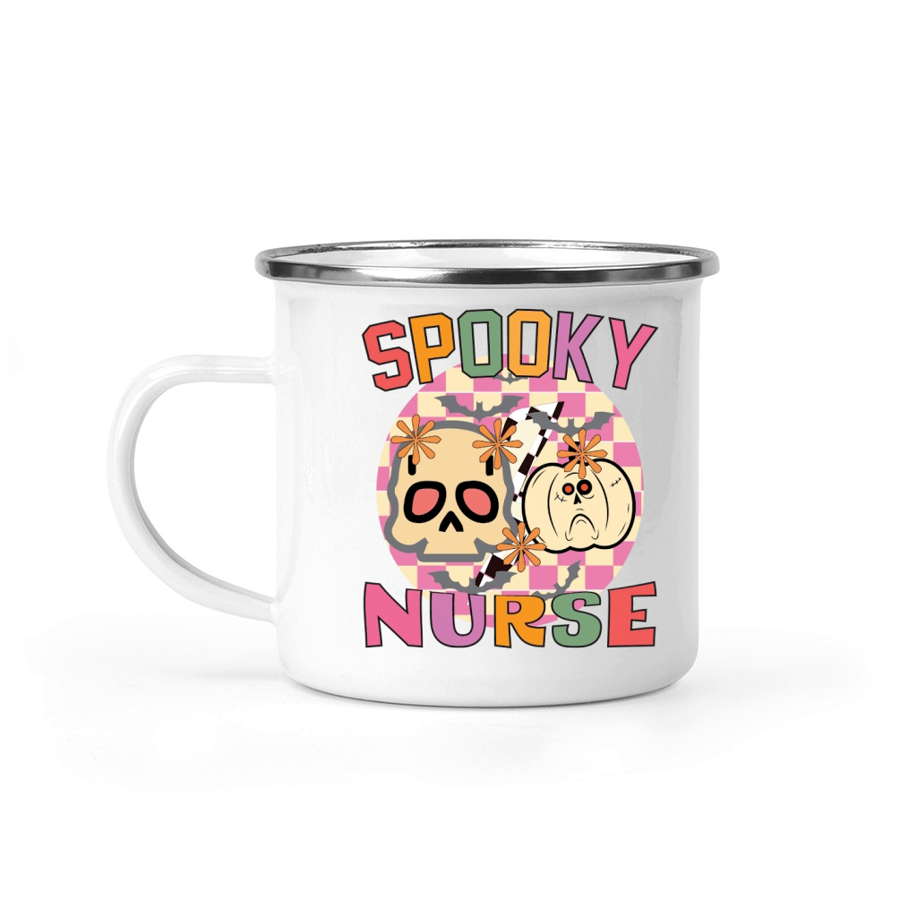 Retro Nurse Halloween Coffee Spooky Camping Mug