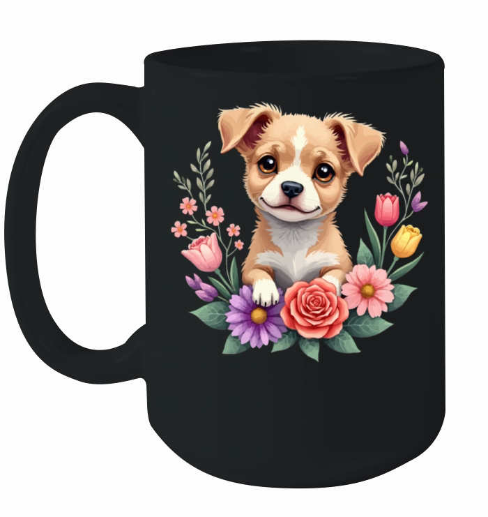 Peace Love Dogs Floral Dog Paw Dog Mom Cute Mother Ceramic Mug
