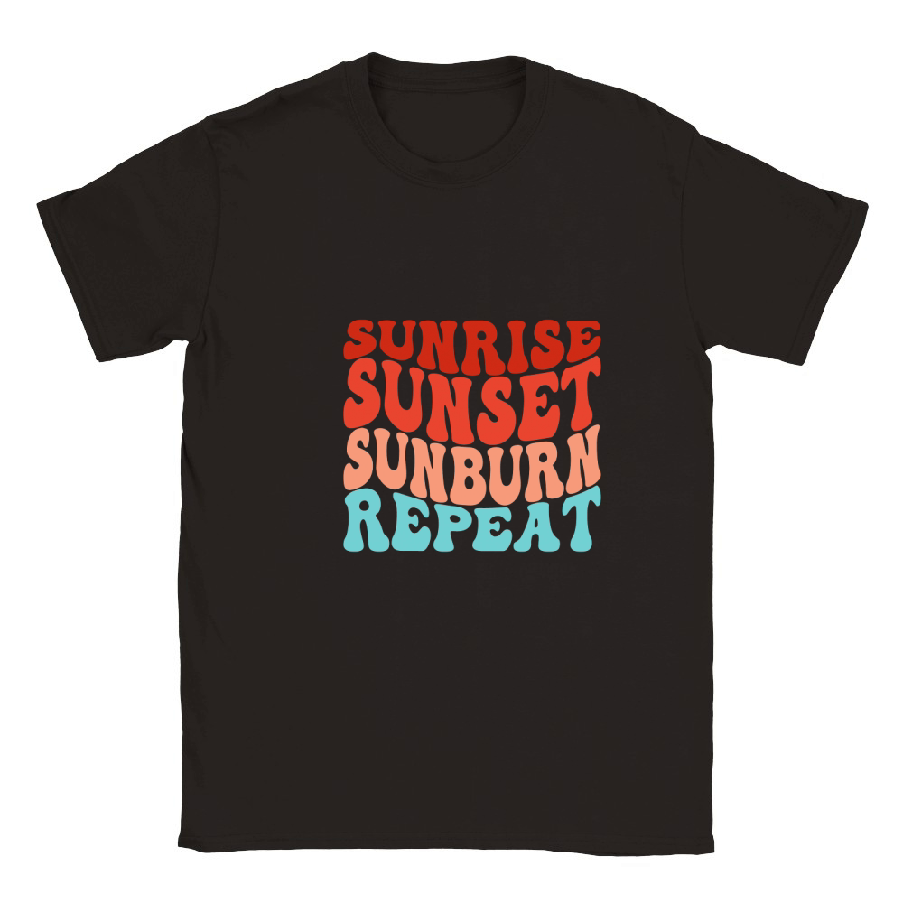 Sunrise sunset sunburn repeat Retro Classic Kids Crewneck T-shirt