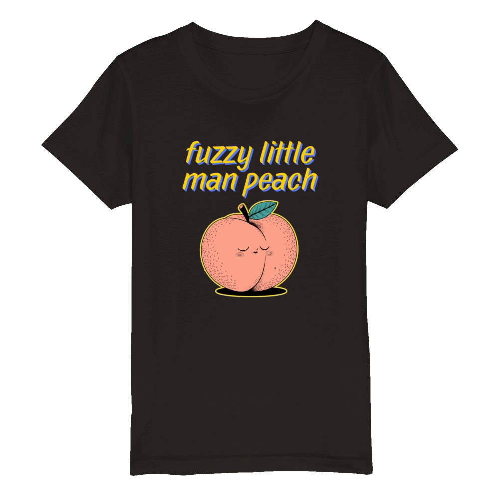 Fuzzy Little Man Peach - Movie-Inspired Organic Kids Crewneck T-shirt