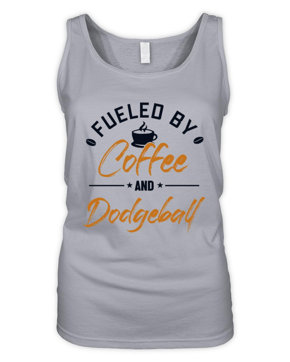 Fueled by Coffee and Dodgeball Team Game Player Organic Women's Tank Top