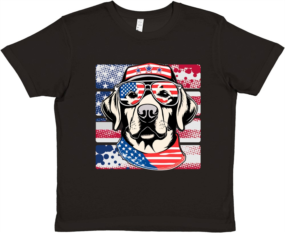 Happy 4th Of July Labrador Dogs Independence Day Premium Kids Crewneck T-shirt