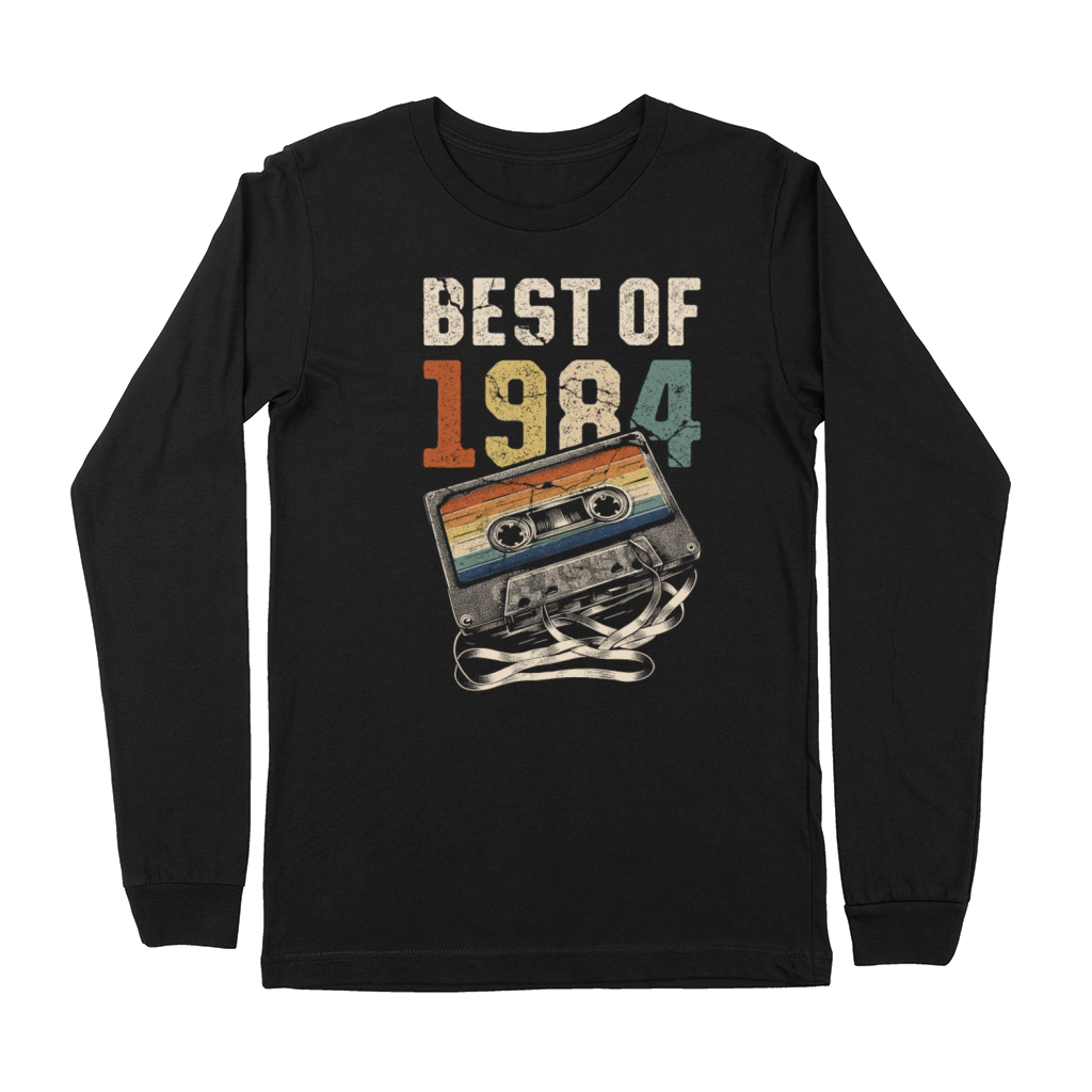 Best Of 1984 Birthday Cassette Tape Premium Long Sleeve