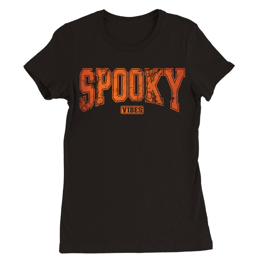 Halloween Spooky Vibes 02 Premium Womens Crewneck T-shirt