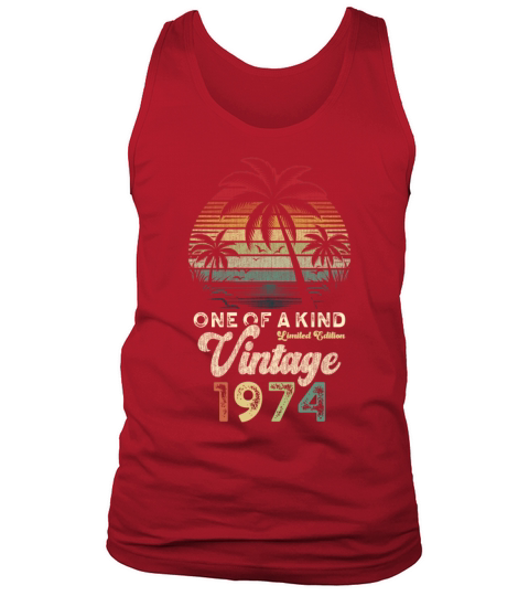 Vintage 1974 Birthday Palm Trees Tank Top Unisex