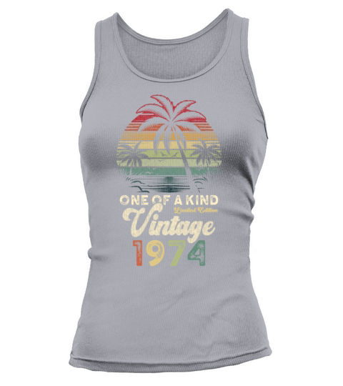 Vintage 1974 Birthday Palm Trees Tank top Woman