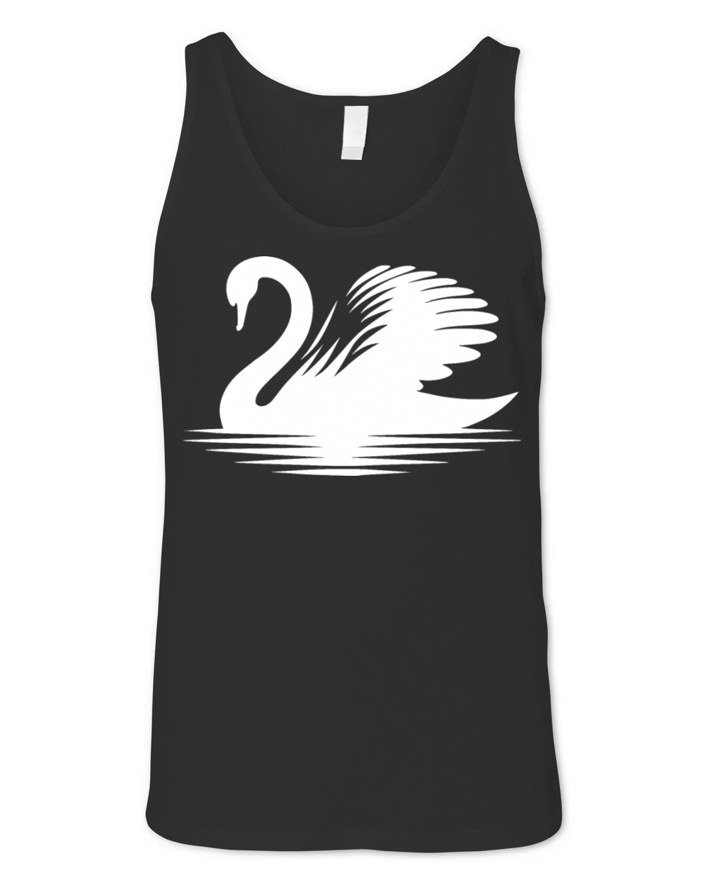 Elegant Swan Silhouette Beautiful Portrait Unisex Jersey Tank