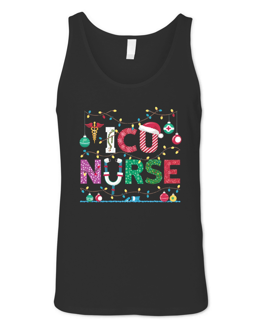 ICU Nurse Christmas Unisex Jersey Tank