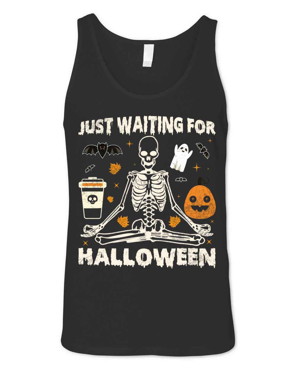 Just waiting For Halloween Skeleton Unisex Jersey Tank