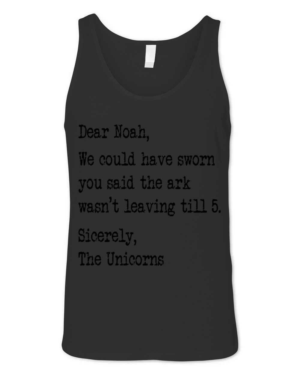 Quirky Noah and the Unicorns Funny Quote Unisex Jersey Tank