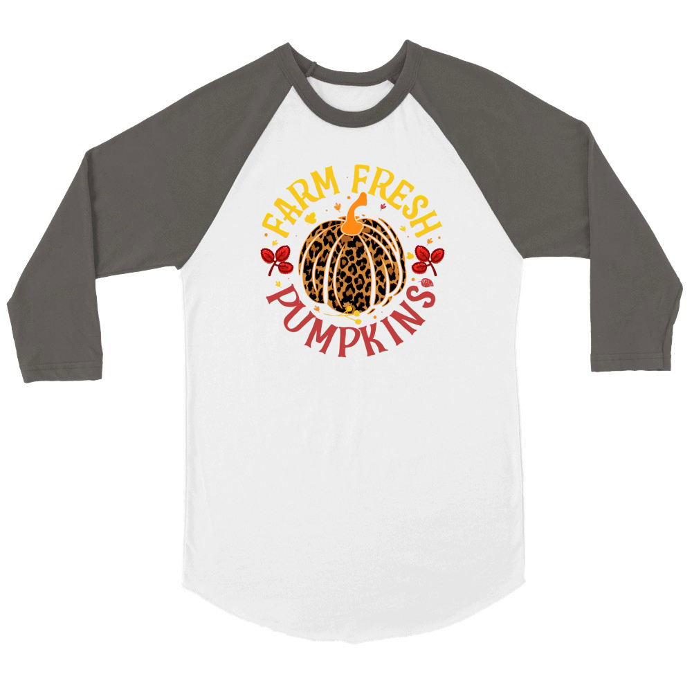 farm fresh pumpkins Unisex ¾ sleeve Raglan T-shirt