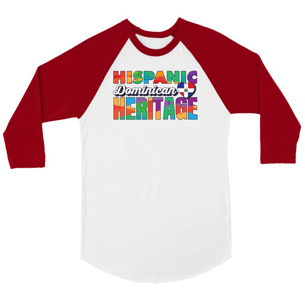 Hispanic Dominican Heritage Pride Dominican Unisex ¾ sleeve Raglan T-shirt