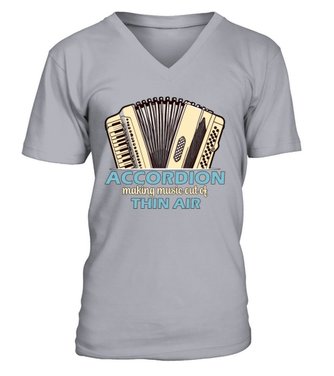 Accordion Making Music Out Of Wind Instrument V-Neck T-shirt
