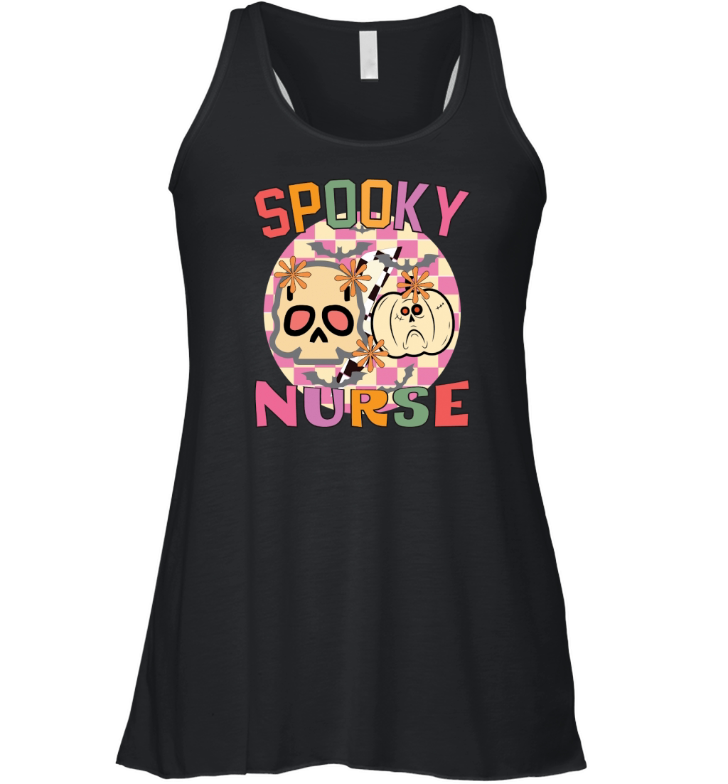 Retro Nurse Halloween Coffee Spooky Women's Flowy Tank Top