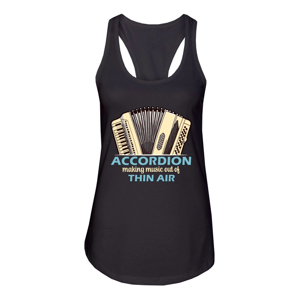 Accordion Making Music Out Of Wind Instrument Women's Racerback Tank