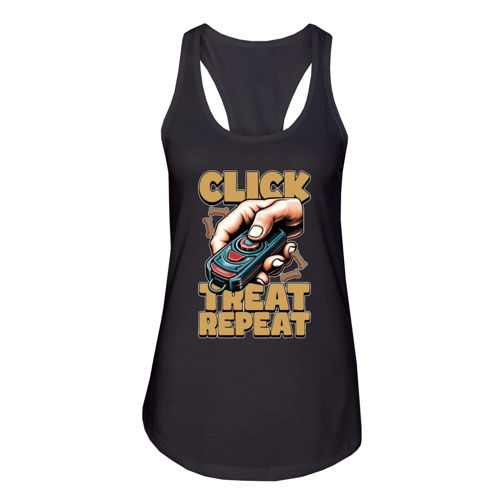 Dog Trainer Click Treat Repeat Animal Behaviorist Women's Racerback Tank
