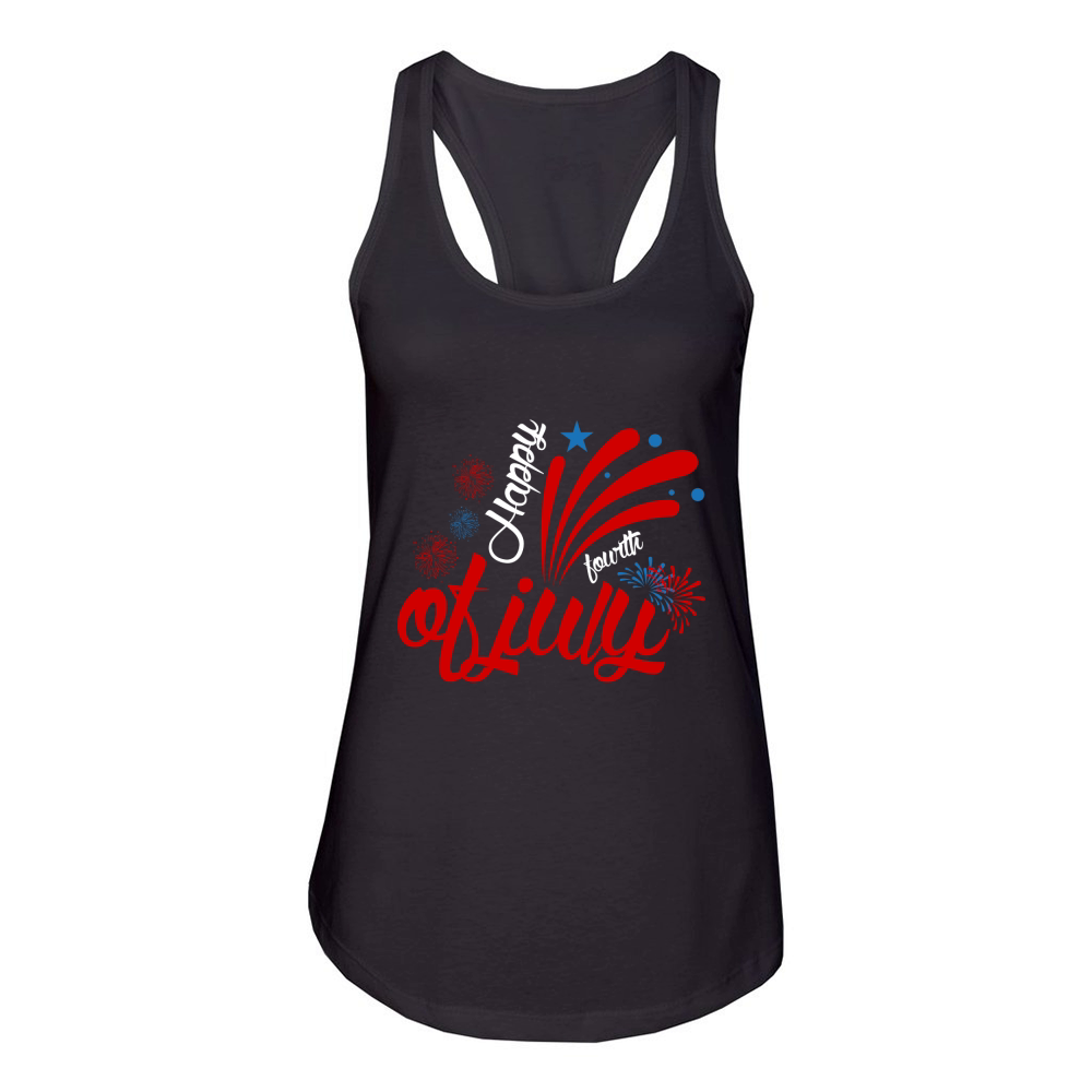 Happy fourth of July Women's Racerback Tank