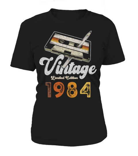 Vintage 1984 Birthday Cassette Pencil Women's T-Shirt