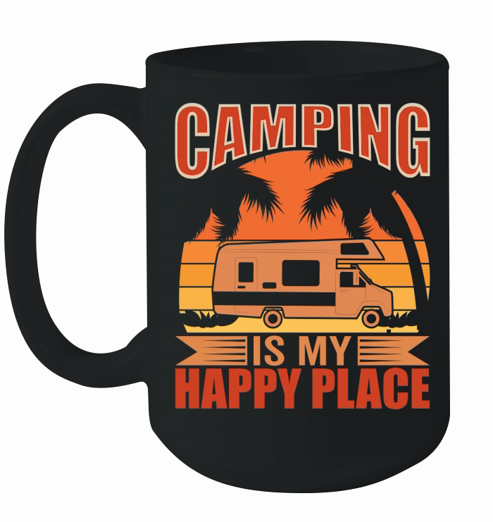 camping is my happy place Ceramic Mug