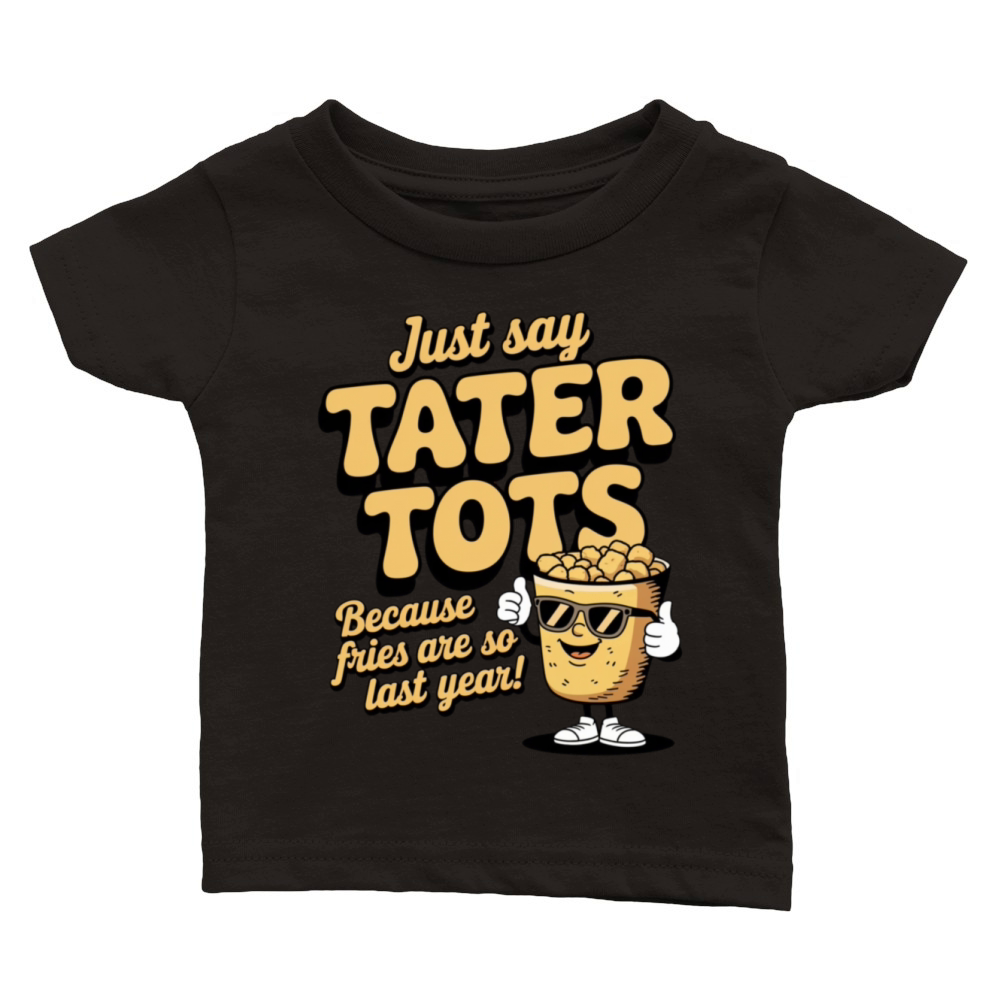 Vintage Tater Tots Retro Snack Lover Fun Design Classic Baby Crewneck T-shirt