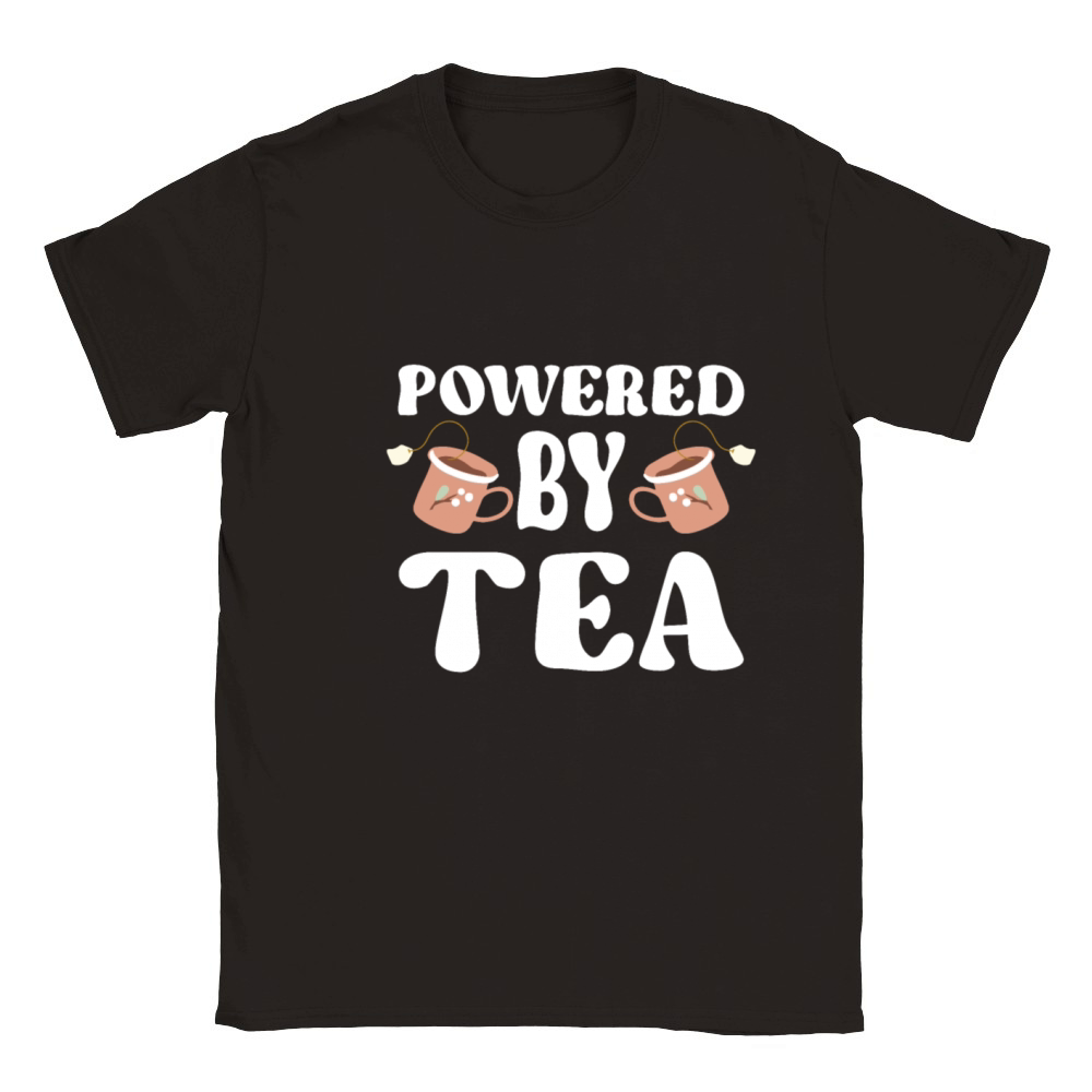 Tea Lover Tea Drinker Quotes Powered By Tea Classic Kids Crewneck T-shirt