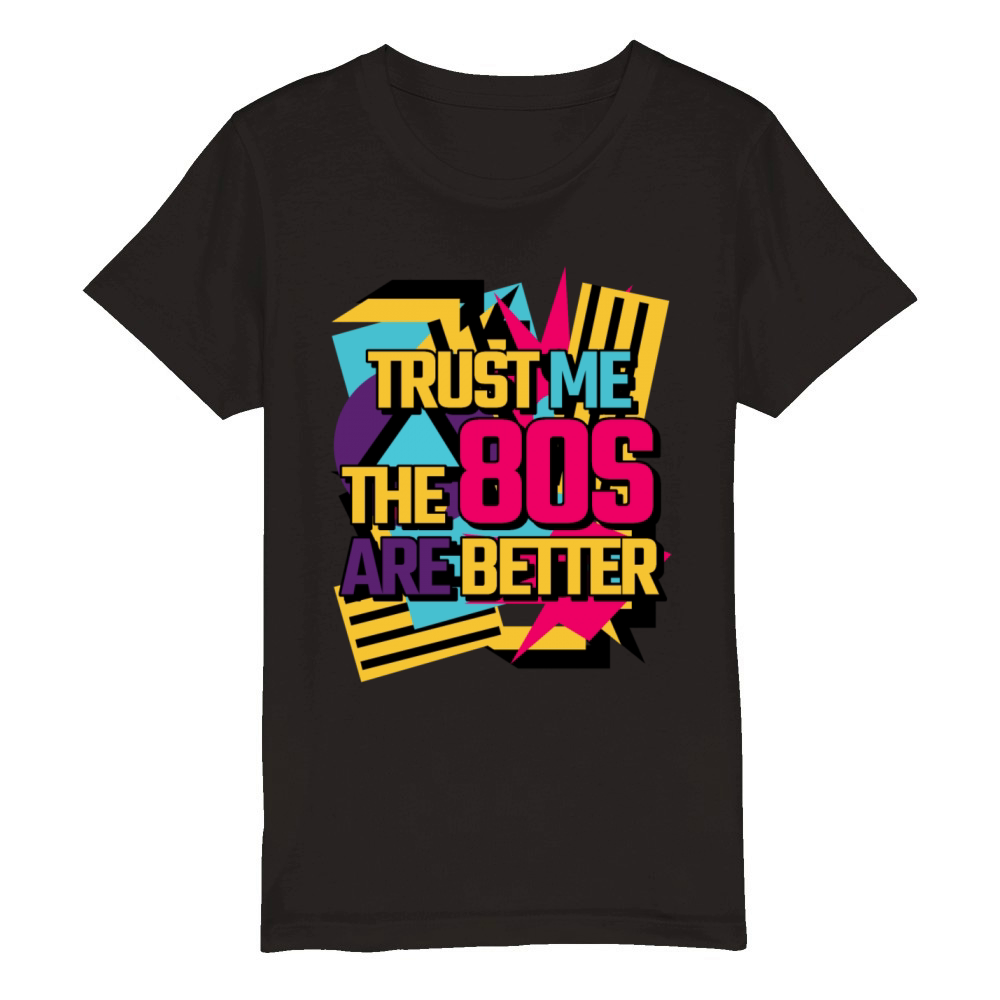 1980 Vintage 80s Music Tape Disco Organic Kids Crewneck T-shirt