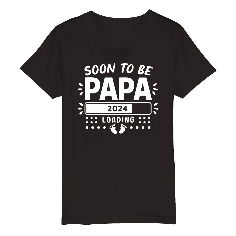Soon to be papa 2024 loading Organic Kids Crewneck T-shirt