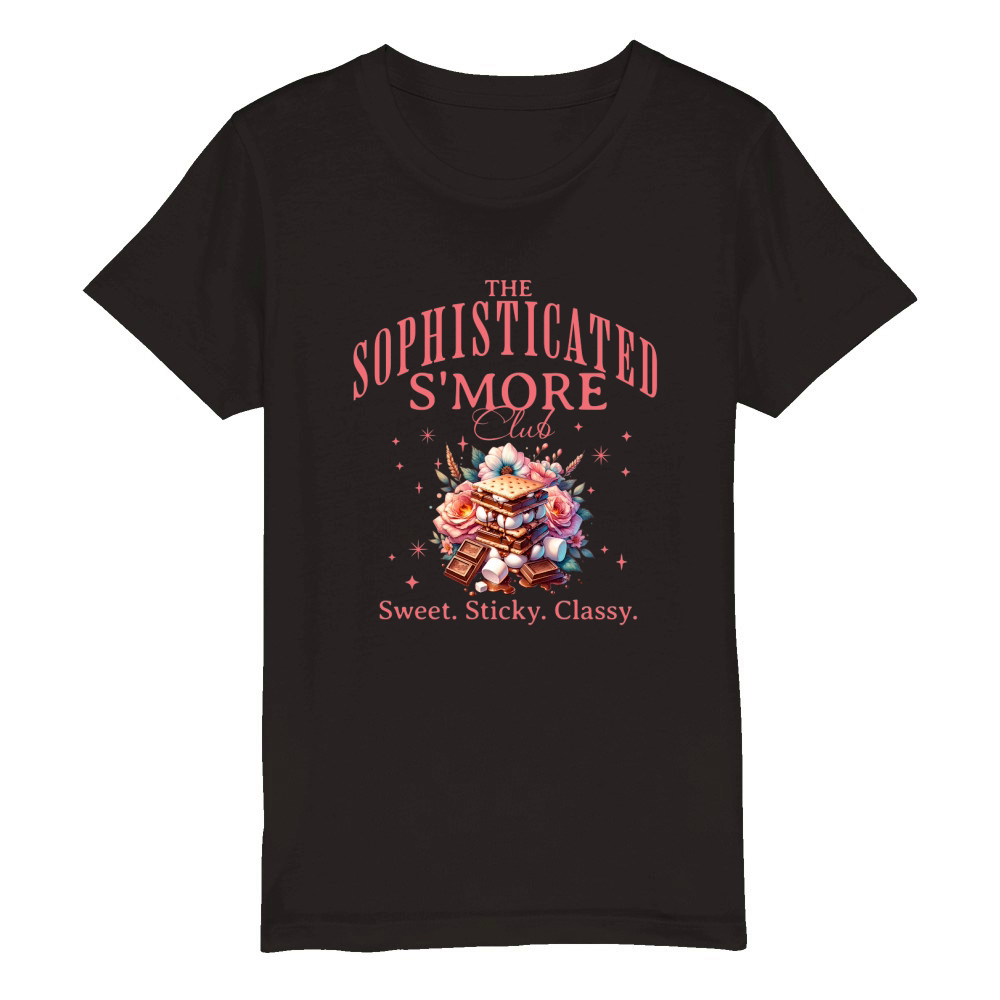 The sophisticated Smore club Sweet Sticky Classy Organic Kids Crewneck T-shirt