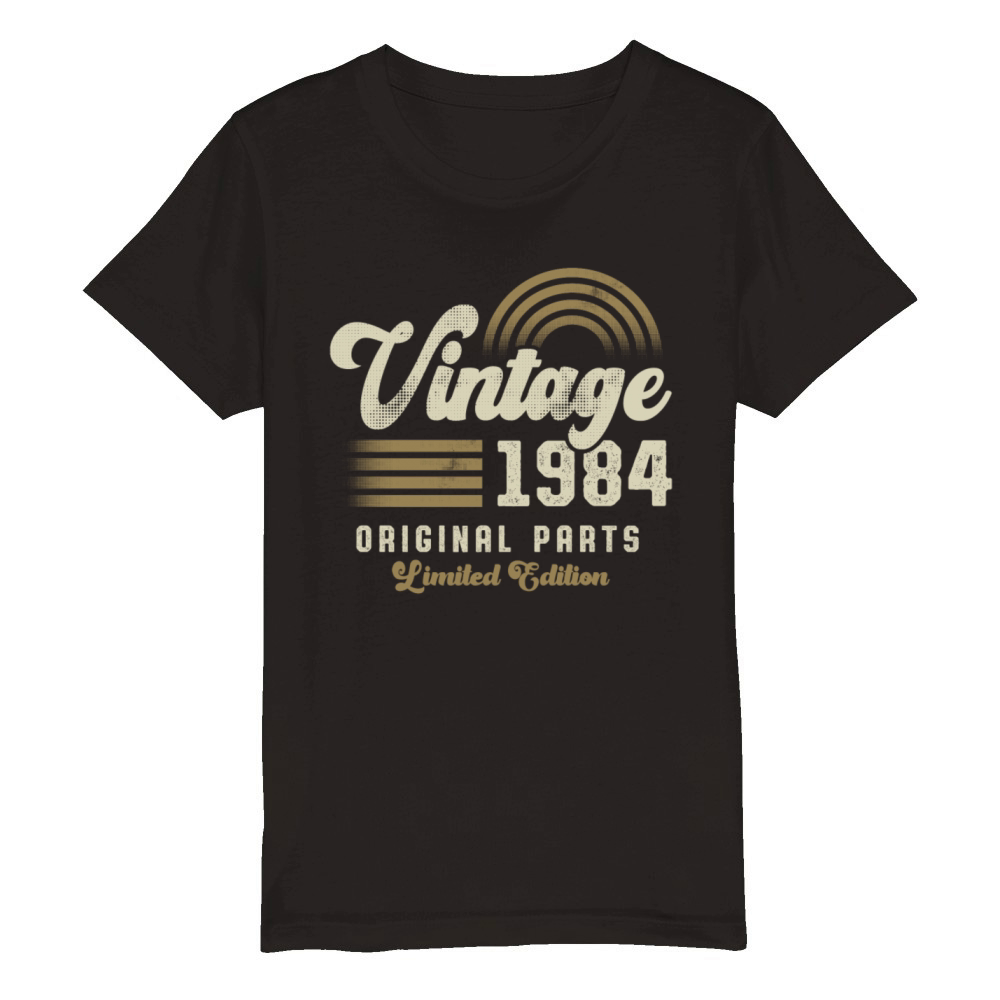 Vintage 1984 Birthday Retro Organic Kids Crewneck T-shirt