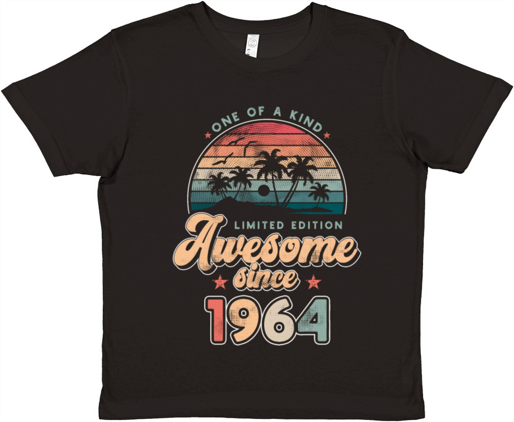 Birthday 1964 Palm Trees Premium Kids Crewneck T-shirt