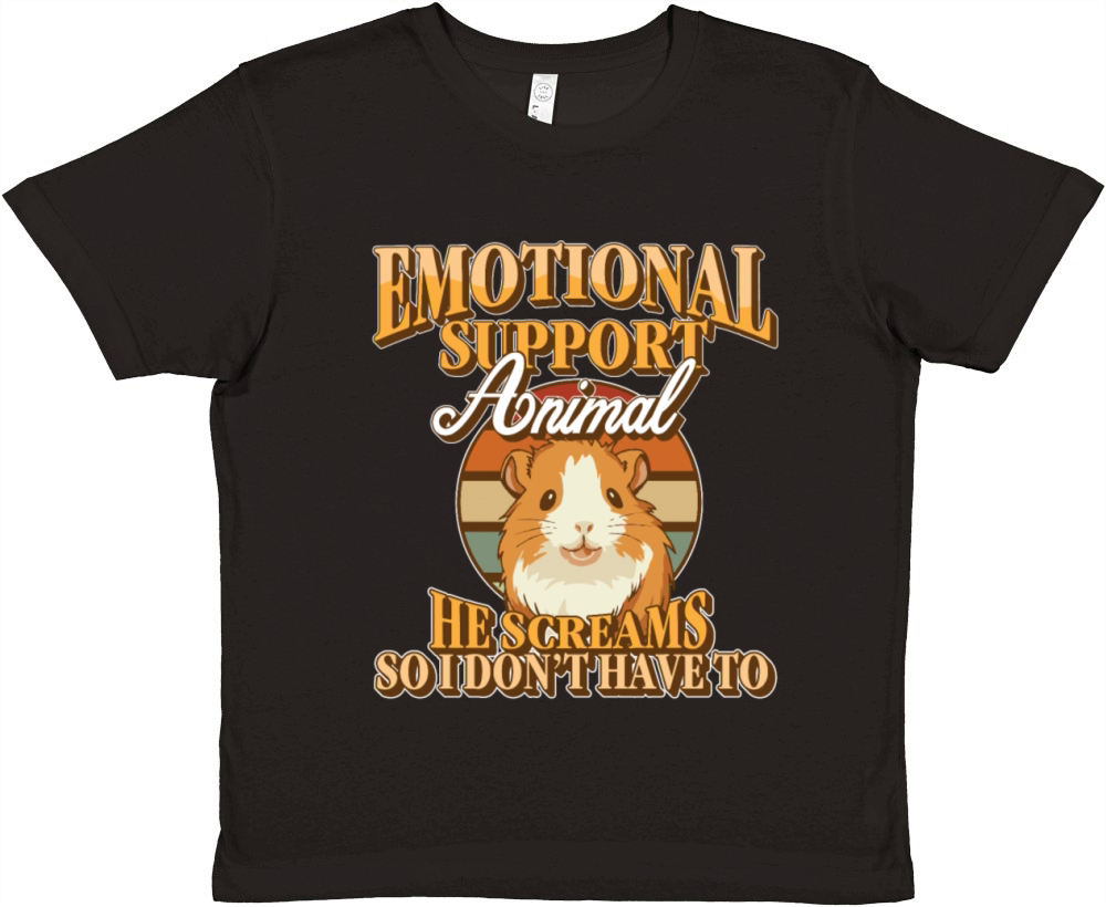 Emotional Support Animal He Screams Guinea Pig Premium Kids Crewneck T-shirt