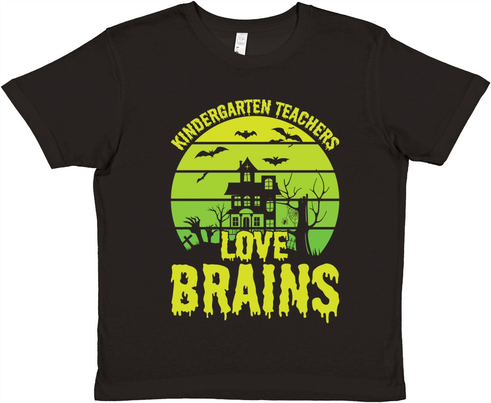 Kindergarten Teachers Love Brains 2 Premium Kids Crewneck T-shirt