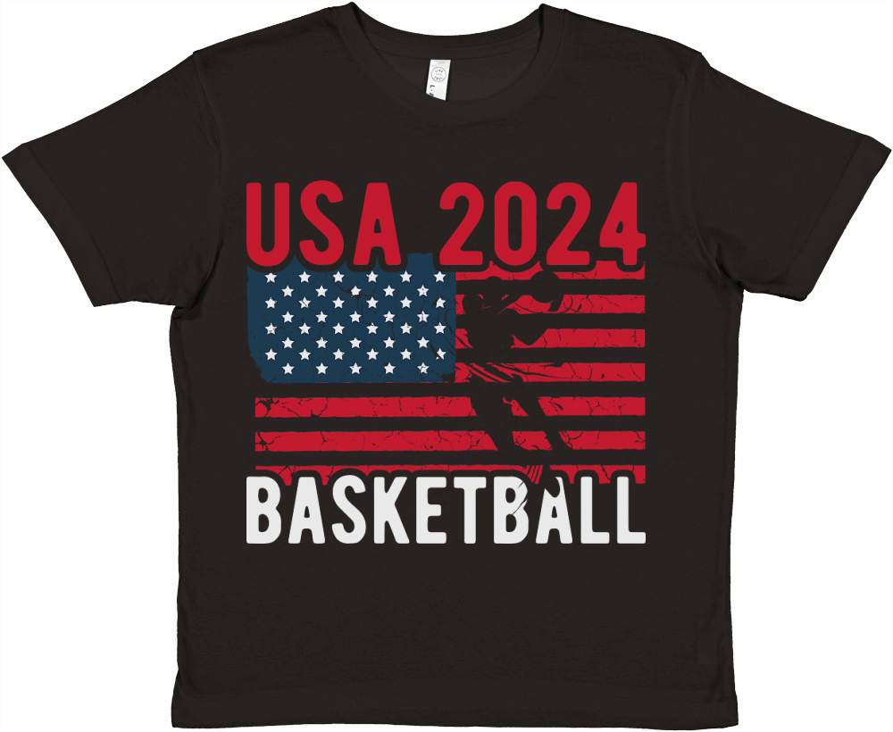 USA 2024 basketball Premium Kids Crewneck T-shirt